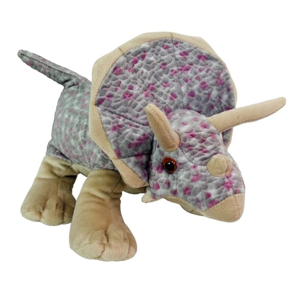 Wild Republic Triceratops Dinosaur Plush 15” Stuffed Animal Toy Beanbag K&M - Picture 3 of 11